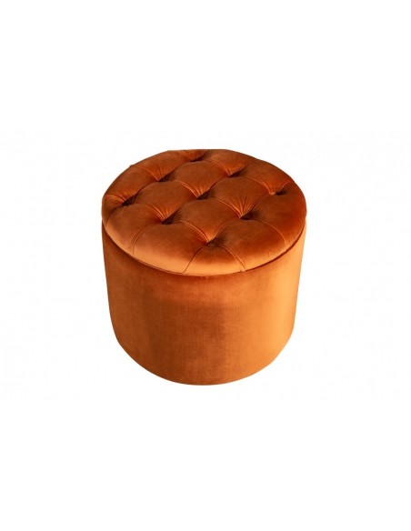 élégante tabouret MODERN 50cm velours orange-bronze