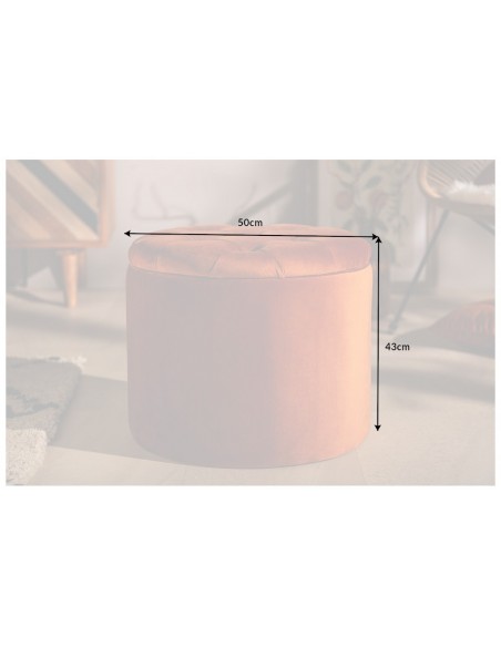 élégante tabouret MODERN 50cm velours orange-bronze