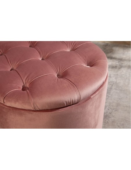 Tabouret élégant avec rangement MODERN 50cm velours rose