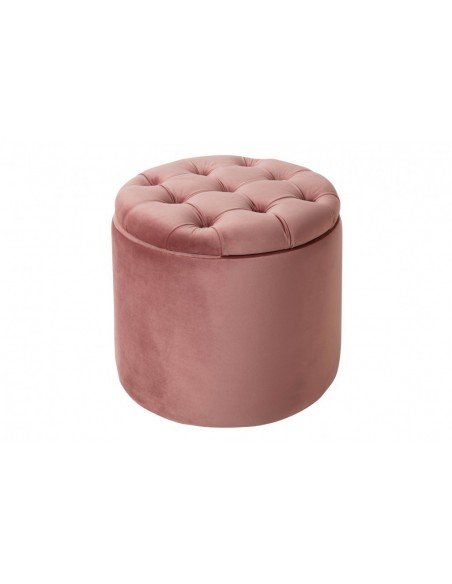 Tabouret élégant avec rangement MODERN 50cm velours rose
