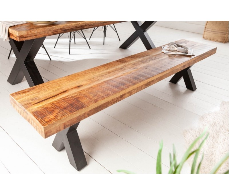 Banc industriel IRON CRAFT 200cm bois...