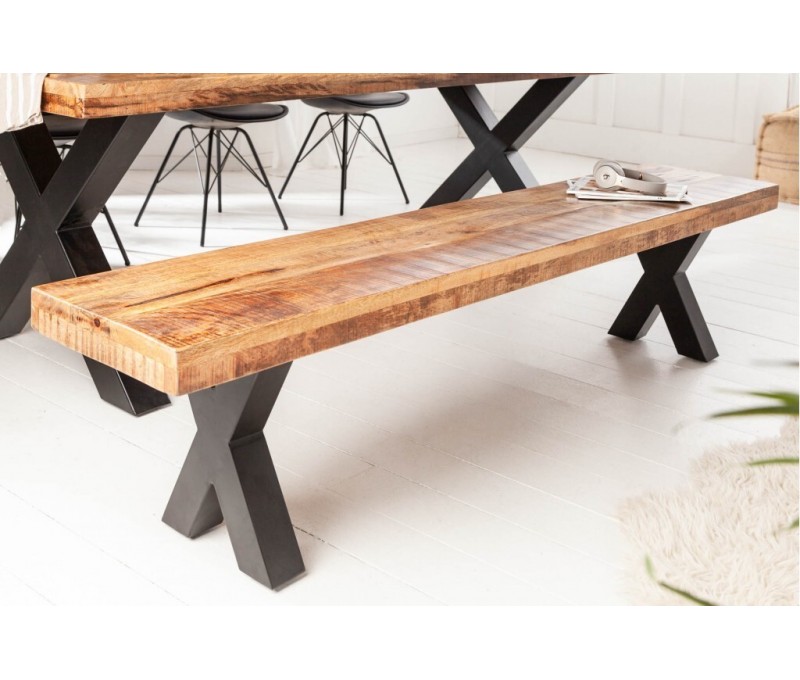 Banc industriel IRON CRAFT 200cm bois...