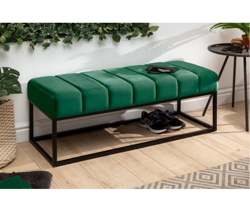 Banc 108cm vert velours émeraude