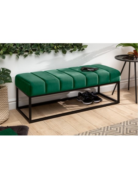 Banc 108cm vert velours émeraude