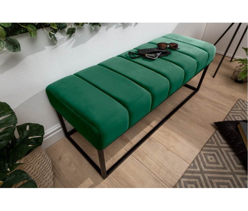 Banc 108cm vert velours émeraude