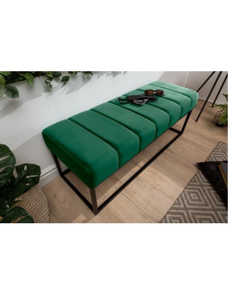 Banc 108cm vert velours émeraude