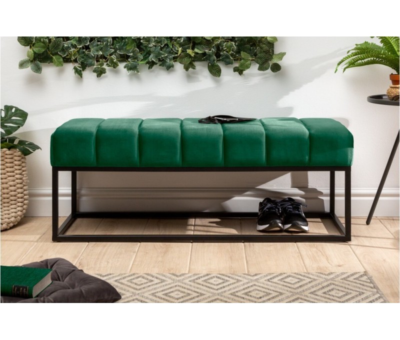 Banc 108cm vert velours émeraude