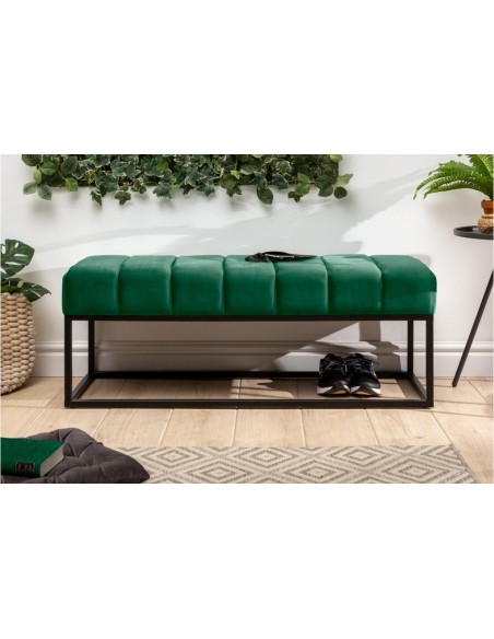 Banc 108cm vert velours émeraude