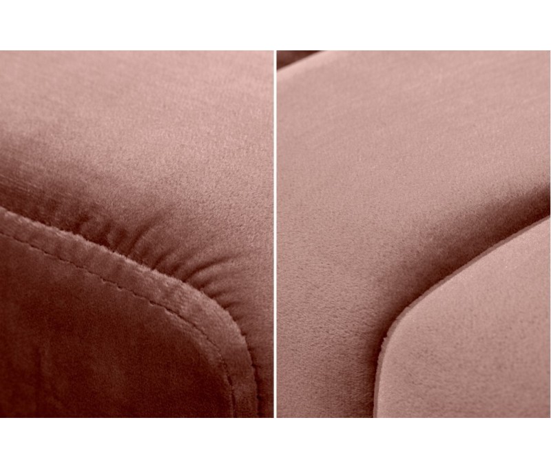 Banc 108cm vieux rose velours
