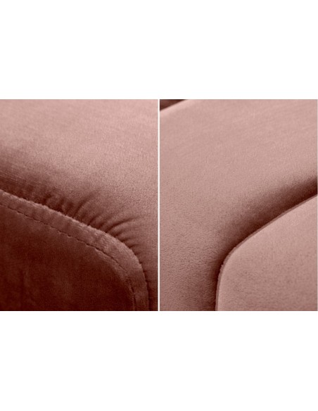 Banc 108cm vieux rose velours