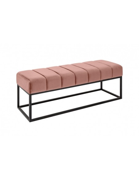 Banc 108cm vieux rose velours