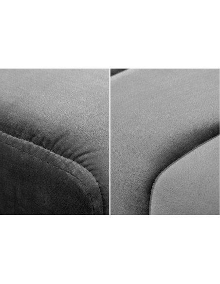 Banc élégant 108cm gris argenté velours noir