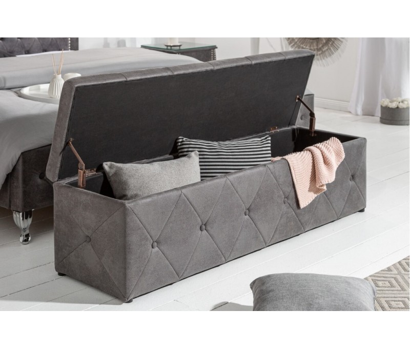 Banc coffre 140cm gris antique