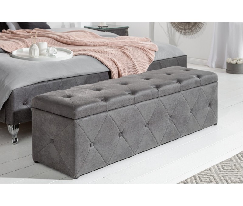 Banc coffre 140cm gris antique