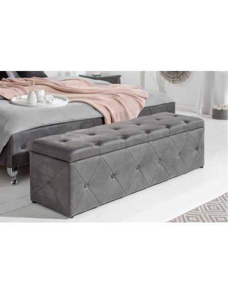 Banc coffre 140cm gris antique