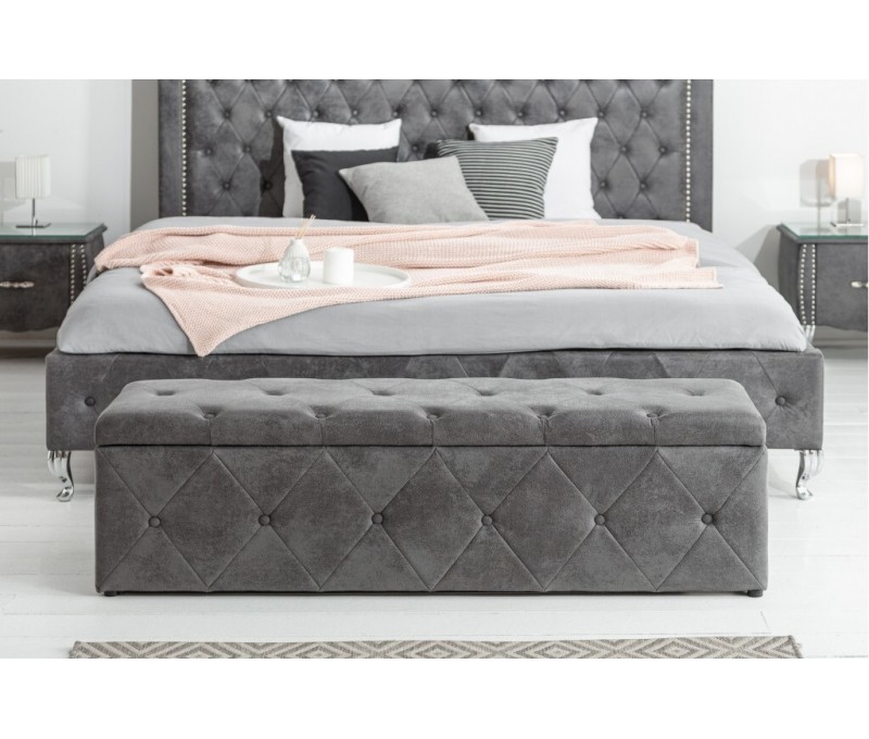 Banc coffre 140cm gris antique