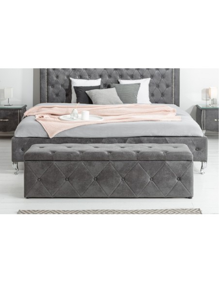 Banc coffre 140cm gris antique
