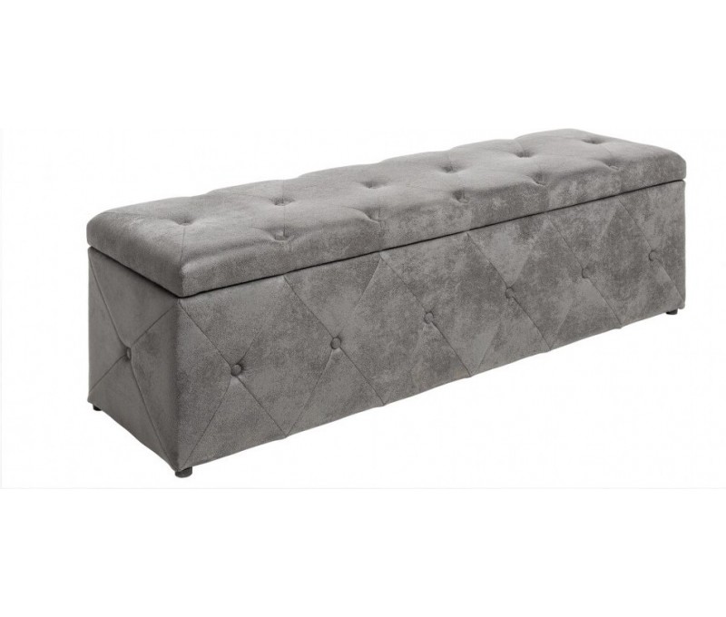Banc coffre 140cm gris antique