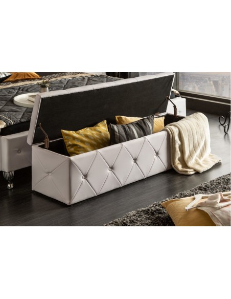 Banc coffre 140cm blanc