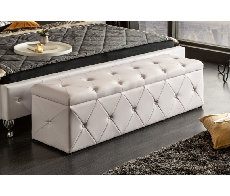 Banc coffre 140cm blanc