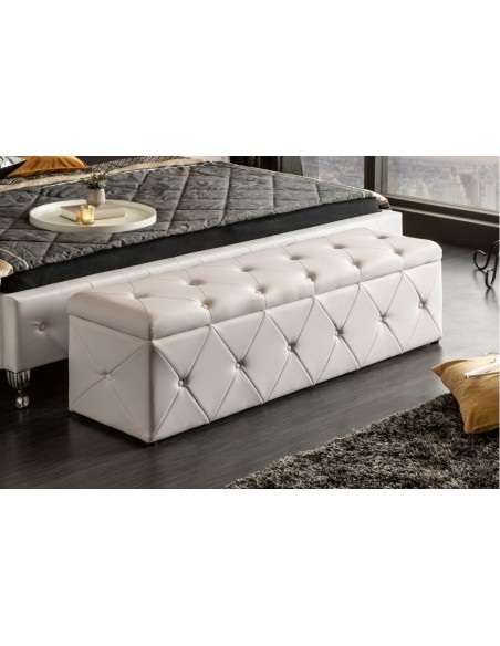 Banc coffre 140cm blanc