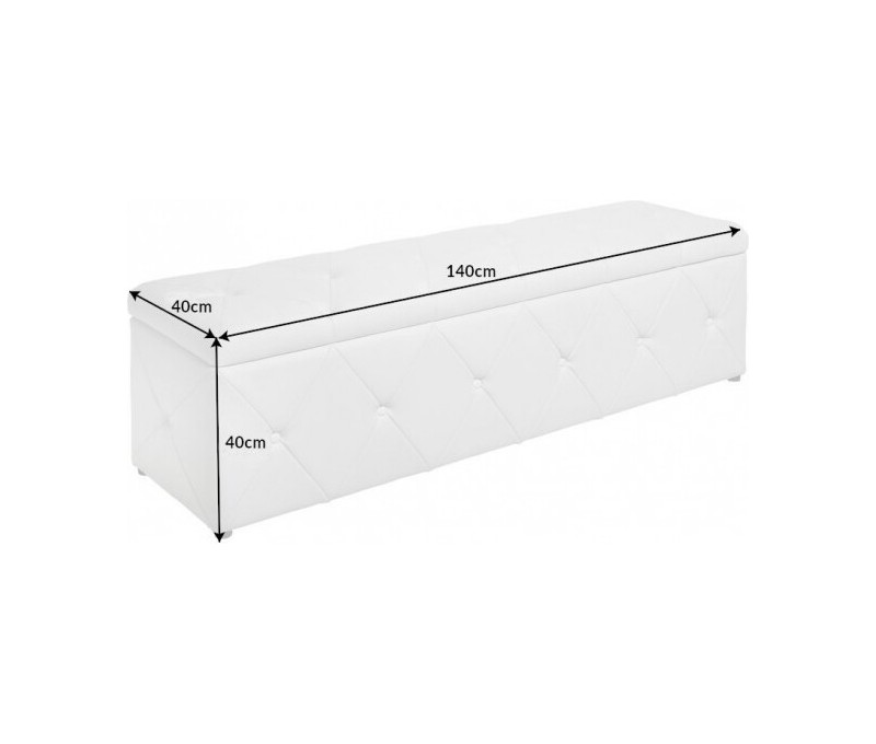 Banc coffre 140cm blanc