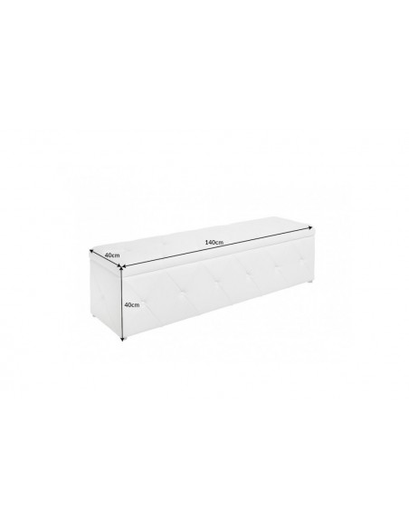 Banc coffre 140cm blanc