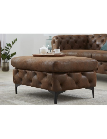 Pouf MODERN BAROCK 92cm marron antique Pouf