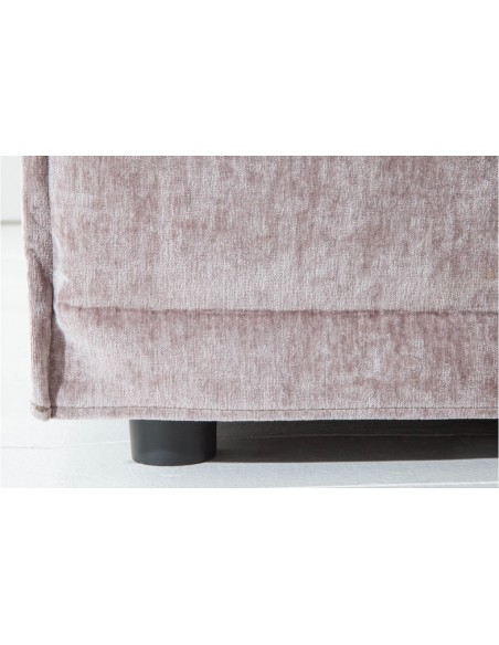 Grand pouf HEAVEN 100cm taupe velours style cottage