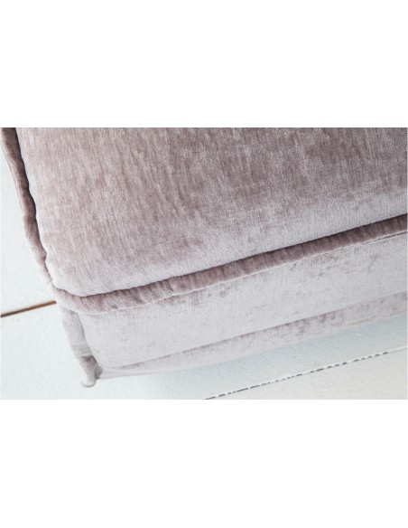 Grand pouf HEAVEN 100cm taupe velours style cottage