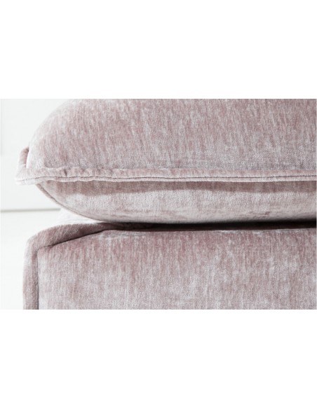 Grand pouf HEAVEN 100cm taupe velours style cottage