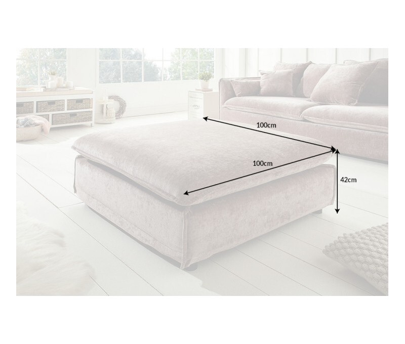 Grand pouf HEAVEN 100cm taupe velours...