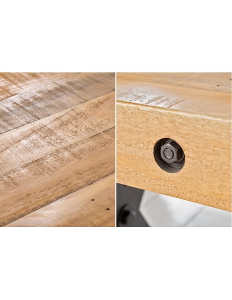Banc massif THOR 170cm nature pin recyclé design industriel