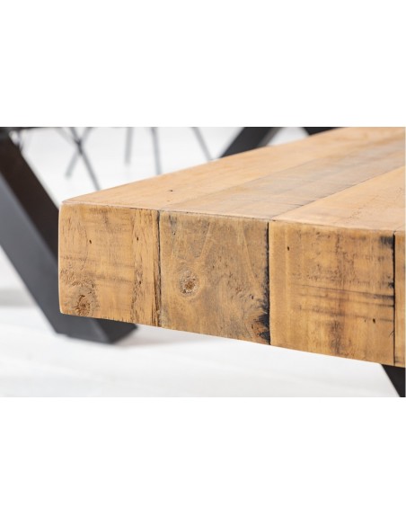 Banc massif THOR 170cm nature pin recyclé design industriel