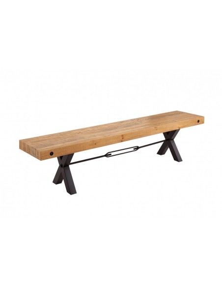 Banc massif THOR 170cm nature pin recyclé design industriel