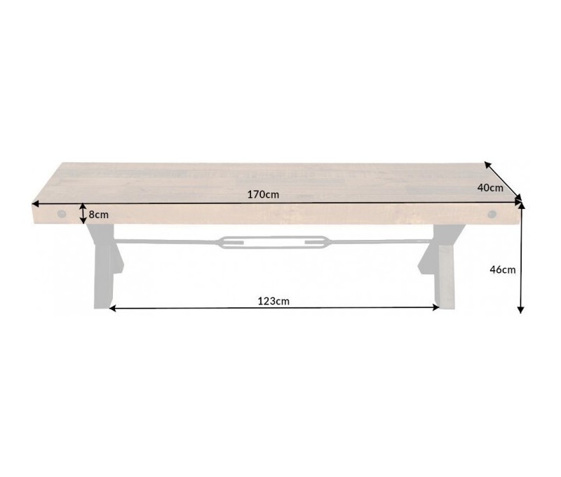 Banc massif THOR 170cm nature pin...