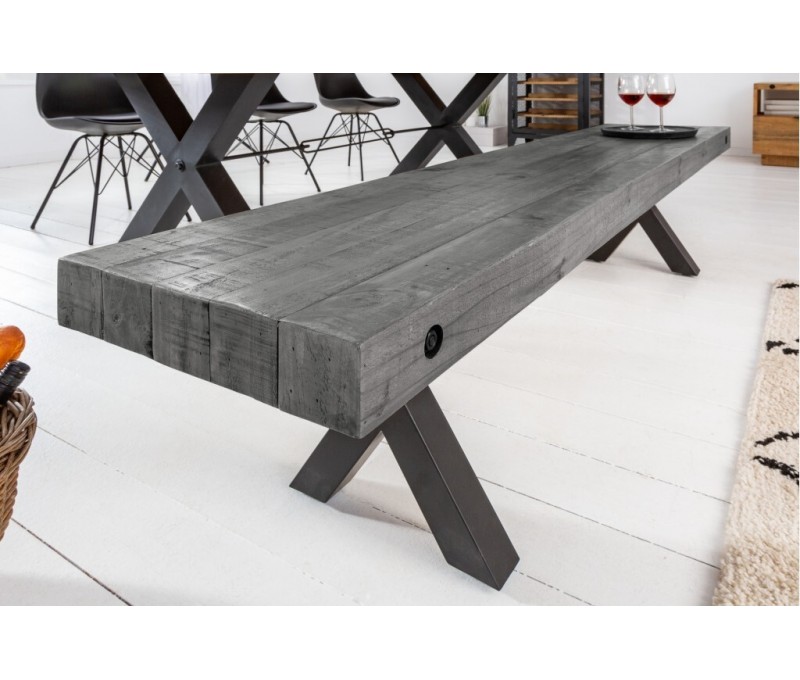 Banc massif THOR 200cm gris pin...