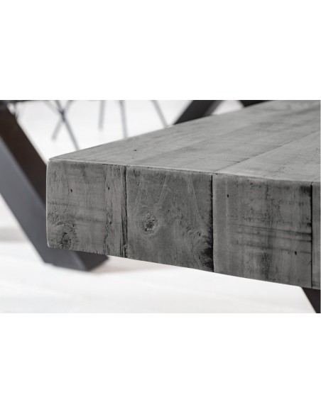 Banc massif THOR 200cm gris pin recyclé design industriel