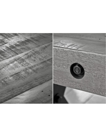 Banc massif THOR 170cm gris pin recyclé design industriel