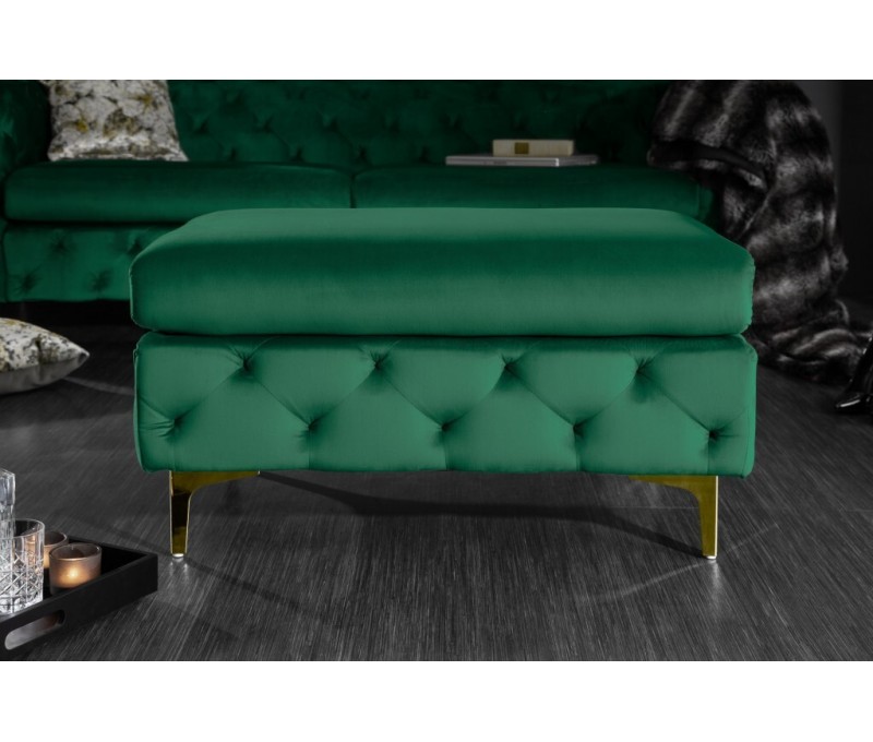 Pouf MODERN BAROCK 92cm velours vert...