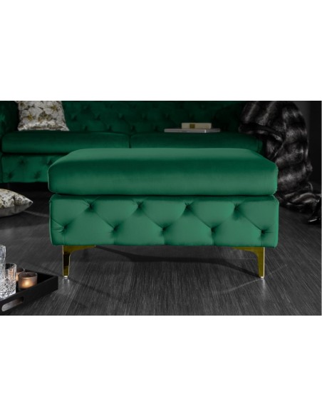 Pouf MODERN BAROCK 92cm velours vert émeraude pouf