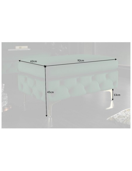 Pouf MODERN BAROCK 92cm velours vert émeraude pouf