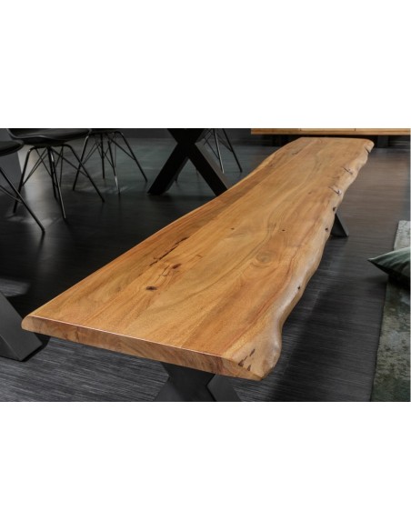 Banc massif en tronc d'arbre MAMMUT NATURE 160cm en bois d'acacia
