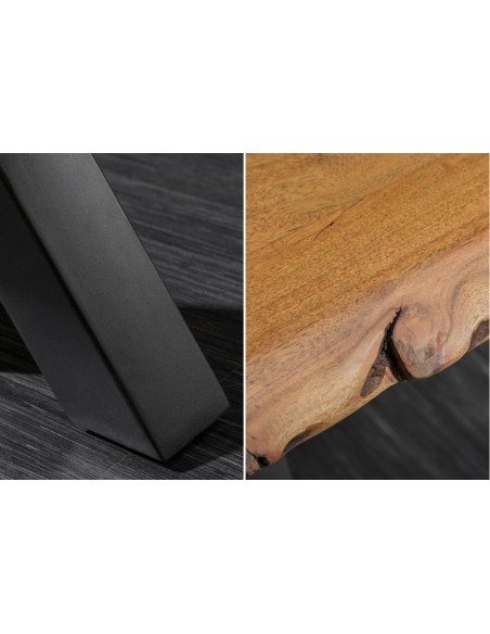Banc massif en tronc d'arbre MAMMUT NATURE 160cm en bois d'acacia