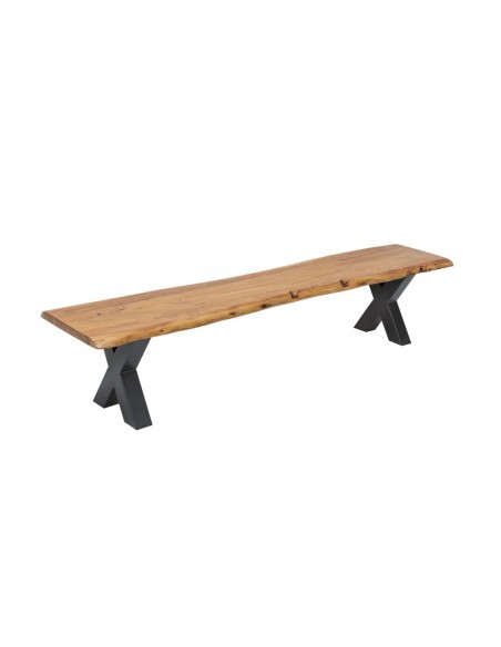 Banc massif en tronc d'arbre MAMMUT NATURE 160cm en bois d'acacia