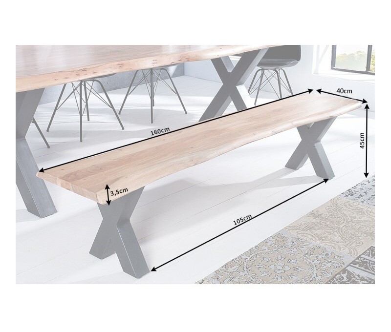 Banc massif en tronc d'arbre MAMMUT...