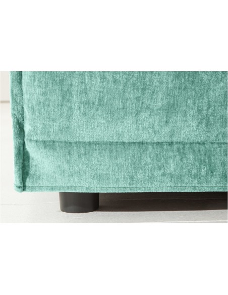 Grand POUF 100cm velours aqua style cottage