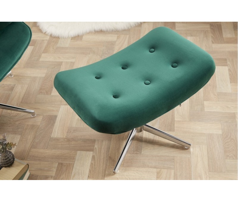 Tabouret élégant velours vert...