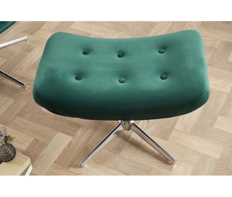 Tabouret élégant velours vert...