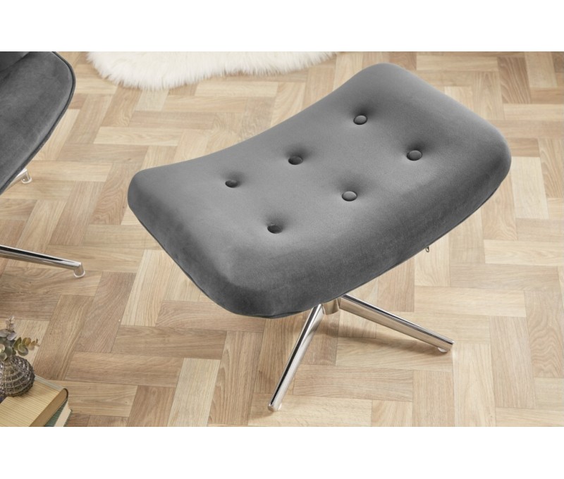 élégante tabouret gris velours avec...